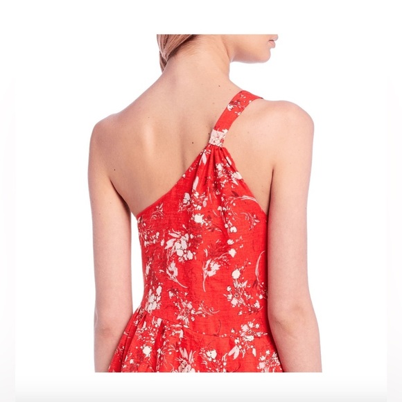 EUC Free People Womens All Mine Mini Red Floral One Shoulder Dress Size Small - Picture 3 of 13